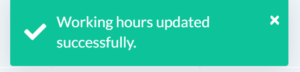 Working hours updated window