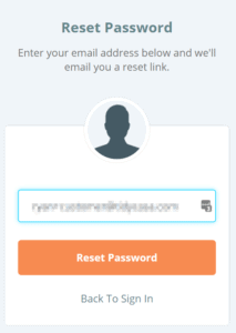 Reset password field