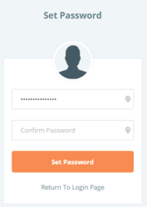 set password page half filled