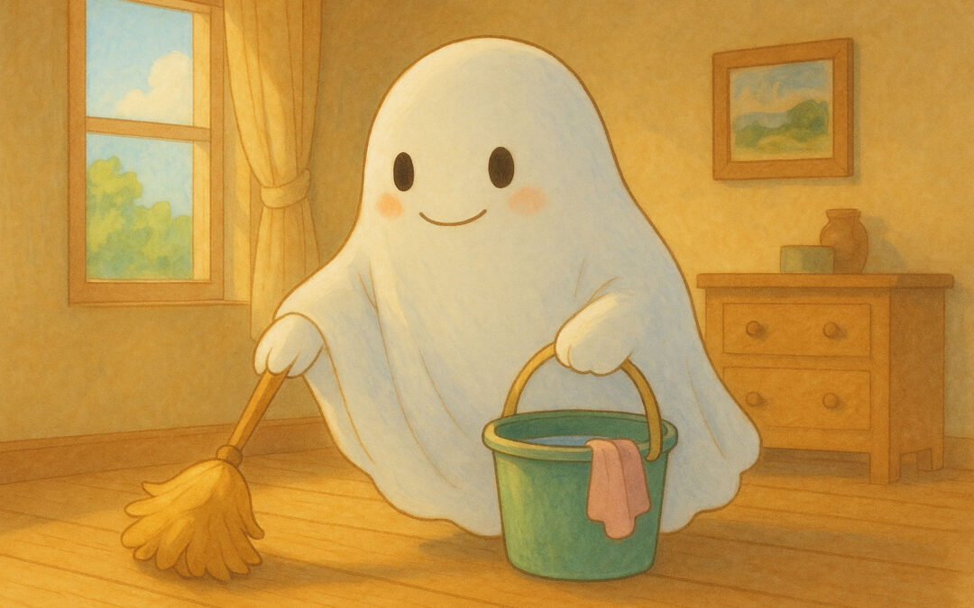 Transparent Ghost Cleaning inside a home