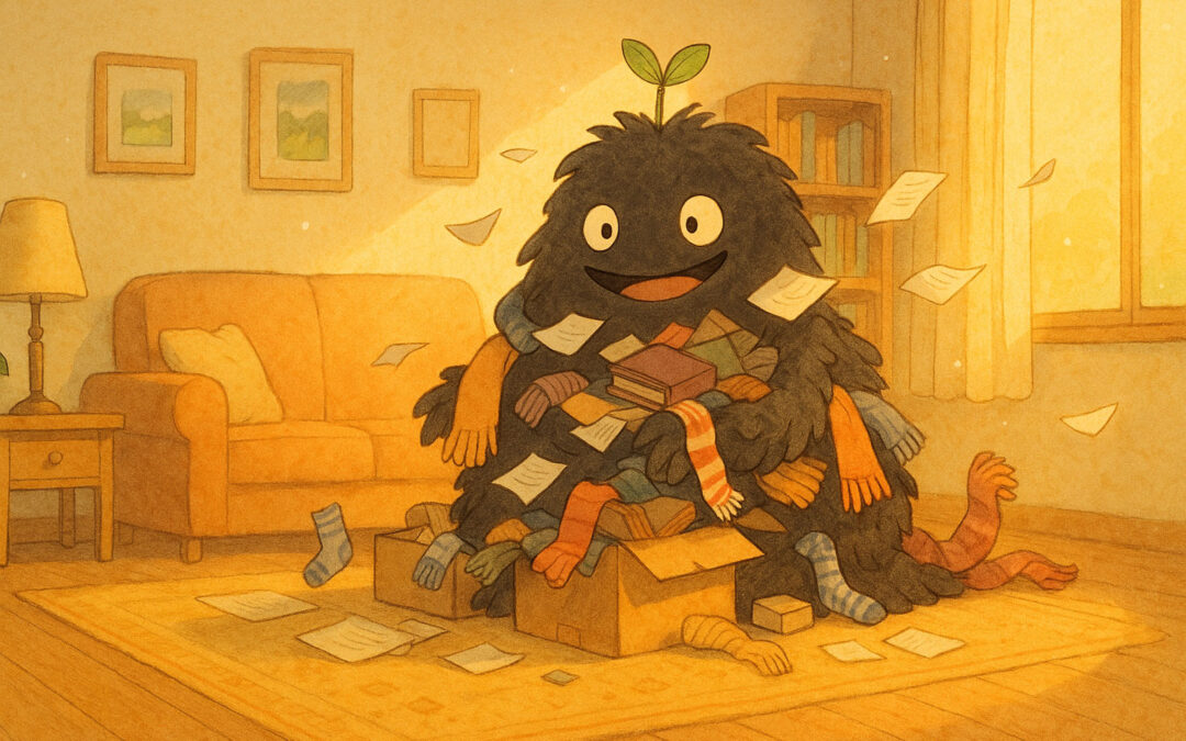 Clutter Monster in the living room